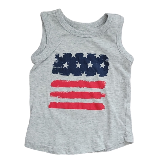 First Impressions Other - Infant Baby Boy Patriotic Flag Gray Tank 6-9 Months